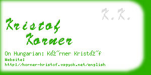 kristof korner business card